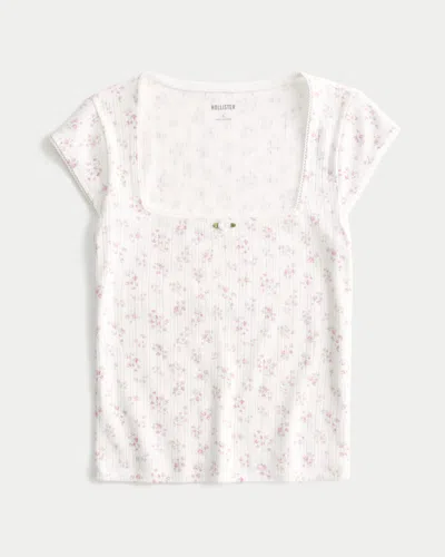 Hollister Pointelle Square-neck Top