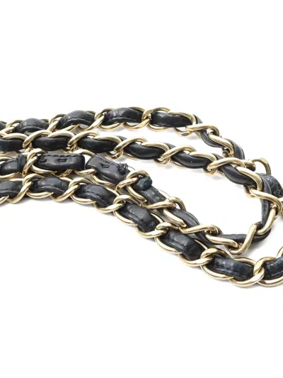 Pre-owned Chanel Matelasse Flap Chain Shoulder Bag In Black