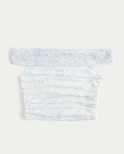 Hollister Mesh Foldover Off-the-shoulder Top In Green