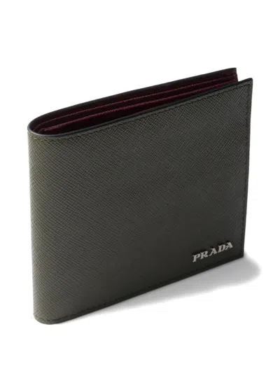 Prada Saffiano Leather Wallet In Brown