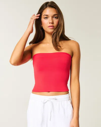 Hollister Soft Stretch Seamless Fabric Tube Top In Red