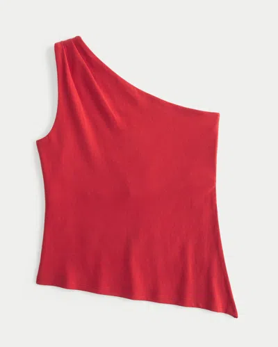 Hollister Asymmetrical One-shoulder Top In Red