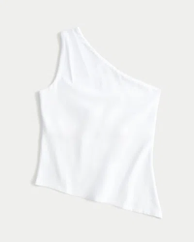 Hollister Asymmetrical One-shoulder Top In White