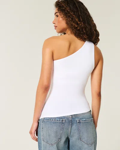 Hollister Asymmetrical One-shoulder Top In White