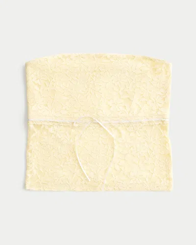 Hollister All-over Lace Tube Top In Yellow