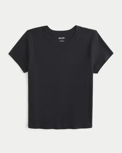Hollister Short-sleeve Crew Baby Tee In Black