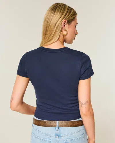 Hollister Short-sleeve Crew Baby Tee In Blue