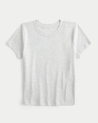 Hollister Short-sleeve Crew Baby Tee In Gray