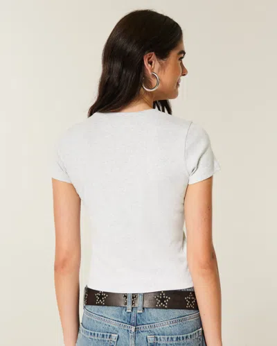 Hollister Short-sleeve Crew Baby Tee In Gray