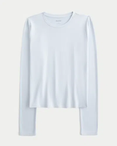 Hollister Long-sleeve Seamless Fabric Crew Baby Tee In White