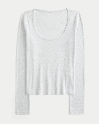 Hollister Long-sleeve Scoop Top In White