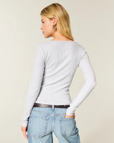Hollister Long-sleeve Scoop Top In White