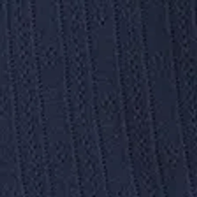 Hollister Easy Long-sleeve Pointelle Babydoll Top In Blue