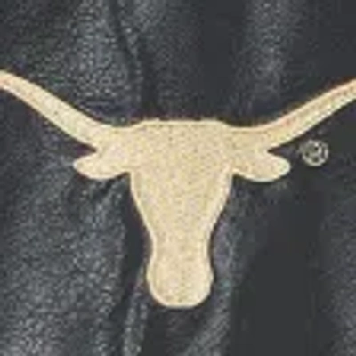 Hollister Faux Leather University Of Texas At Austin Longhorns Graphic Jacket In Black