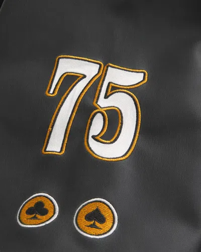 Hollister Casino Graphic Vegan Leather Jacket In Black