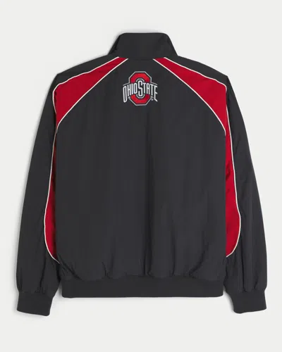 Hollister The Ohio State University Buckeyes Graphic Windbreaker Jacket In Black