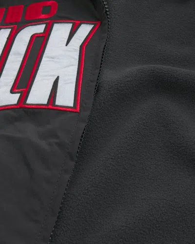 Hollister The Ohio State University Buckeyes Graphic Windbreaker Jacket In Black