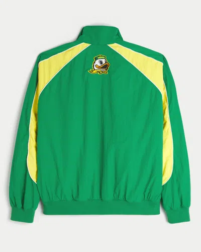 Hollister University Of Oregon Ducks Graphic Windbreaker Jacket In Green