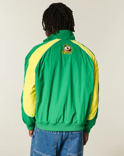 Hollister University Of Oregon Ducks Graphic Windbreaker Jacket In Green