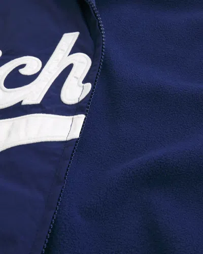 Hollister University Of Michigan Wolverines Graphic Windbreaker Jacket In Blue