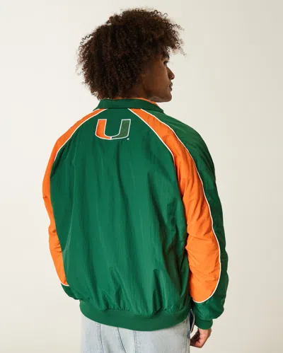 Hollister University Of Miami Hurricanes Graphic Windbreaker Jacket In Green