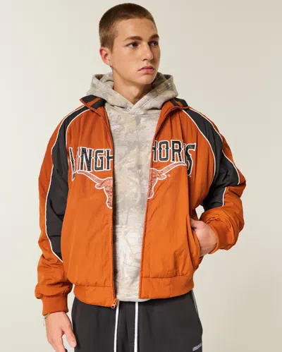 Hollister University Of Texas At Austin Longhorns Graphic Windbreaker Jacket In Orange