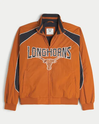 Hollister University Of Texas At Austin Longhorns Graphic Windbreaker Jacket In Orange