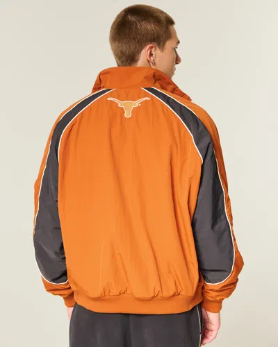 Hollister University Of Texas At Austin Longhorns Graphic Windbreaker Jacket In Orange