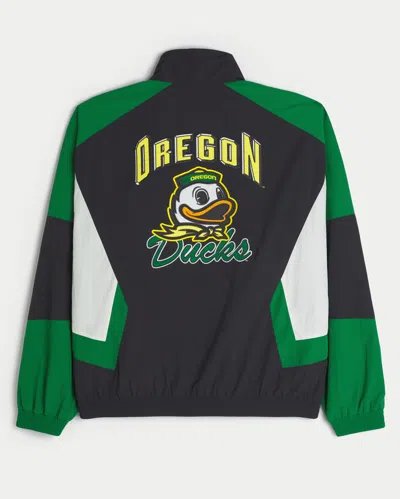 Hollister University Of Oregon Ducks Graphic Windbreaker Jacket In Green