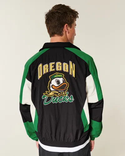 Hollister University Of Oregon Ducks Graphic Windbreaker Jacket In Green
