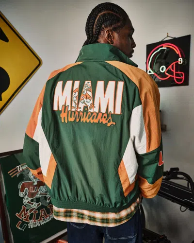 Hollister University Of Miami Hurricanes Graphic Windbreaker Jacket In Green