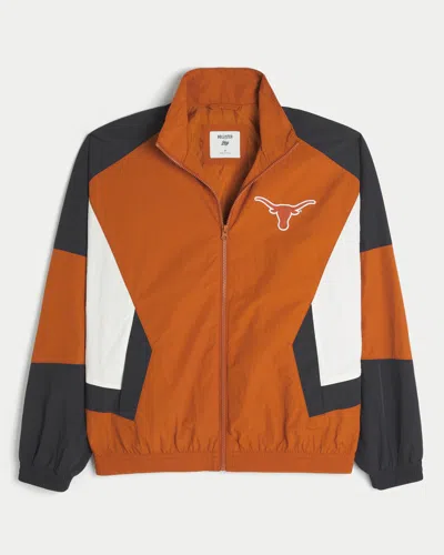 Hollister University Of Texas At Austin Longhorns Graphic Windbreaker Jacket In Orange