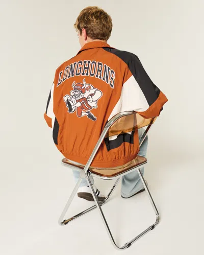 Hollister University Of Texas At Austin Longhorns Graphic Windbreaker Jacket In Orange
