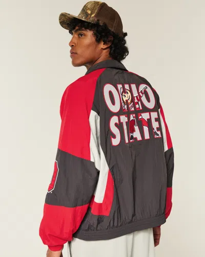 Hollister The Ohio State University Buckeyes Graphic Windbreaker Jacket In Multi