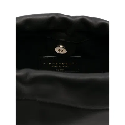 Strathberry Charlotte Drawstring Soft Nappa Black Bags