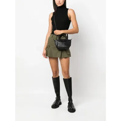 Longchamp Extra Small Le Pliage Xtra Leather Top Handle Bag In Black