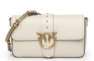 Pinko Love One Classic Slouchy Clutch In White