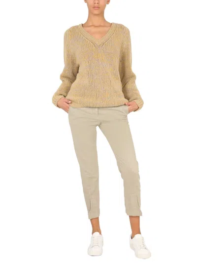 Aspesi Cropped Trousers With Pockets And Belt Loops In Animal Print