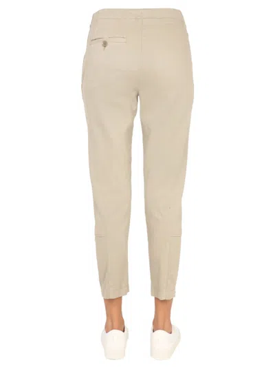 Aspesi Cropped Trousers With Pockets And Belt Loops In Animal Print