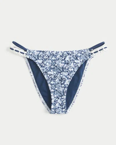 Hollister Crochet-style Trim Double-strap Cheeky Bikini Bottom