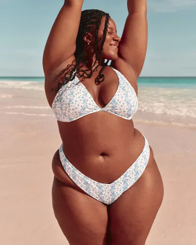 Hollister Ribbed High-leg V-waist Cheekiest Bikini Bottom In Blue