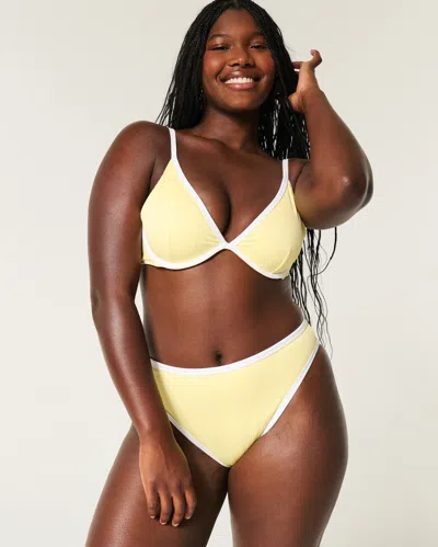 Hollister Curvy High-leg High-waist Ribbed Cheeky Bikini Bottom