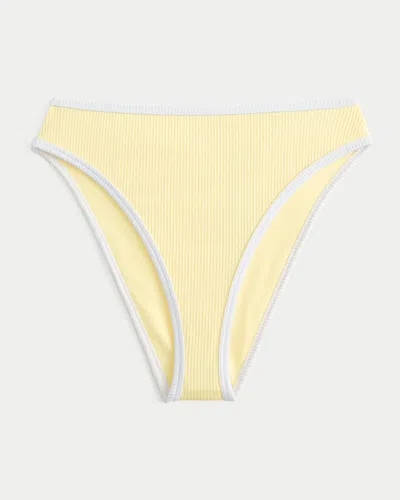 Hollister Curvy High-leg High-waist Ribbed Cheeky Bikini Bottom