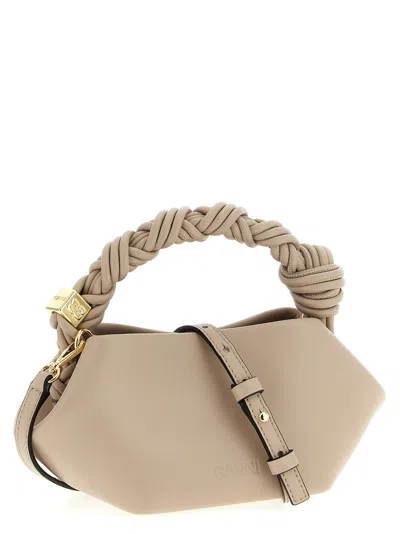 Ganni Bou Bag Mini Hand Bags Gray In Neutral
