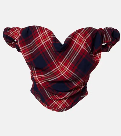 Vivienne Westwood Sunday Off-shoulder Plaid Bustier Top In Multi