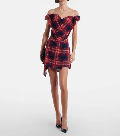 Vivienne Westwood Sunday Off-shoulder Plaid Bustier Top In Multi