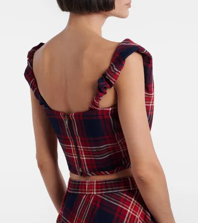 Vivienne Westwood Sunday Off-shoulder Plaid Bustier Top In Multi