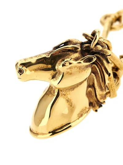 Chloé Chain Link Necklace And Horse Head Pendant In Gold