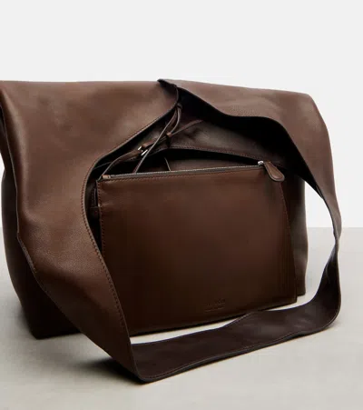 The Row Bindle Medium Leather Shoulder Bag In Brown