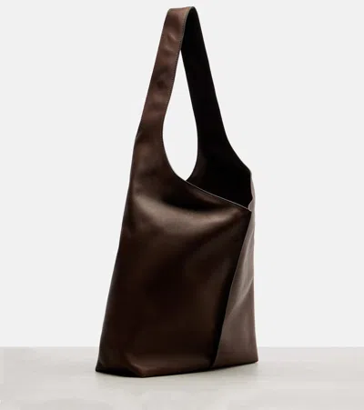 The Row Bindle Medium Leather Shoulder Bag In Brown
